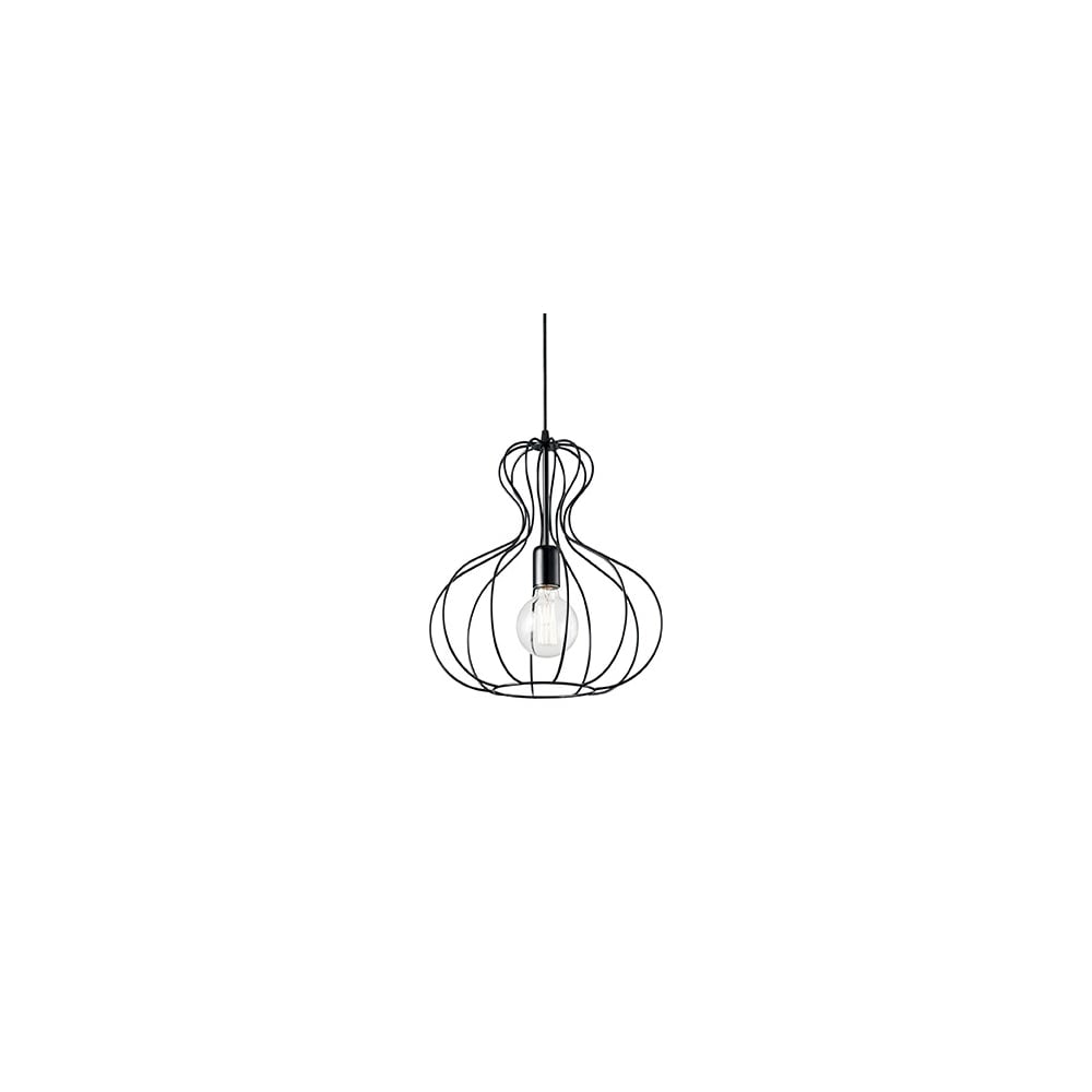 Industrial Black Wire Cage Pendant Light