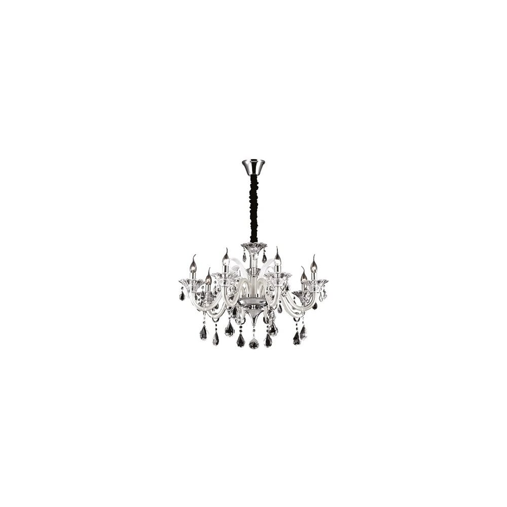 Grand Opulence 8 Bulb Pendant Light in Ivory