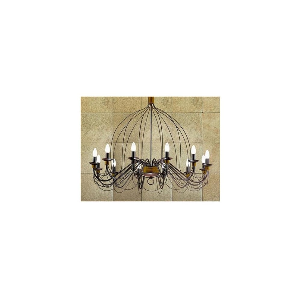 Vintage Elegance: Corte 12-Light Pendant Chandelier in Rustic Finish
