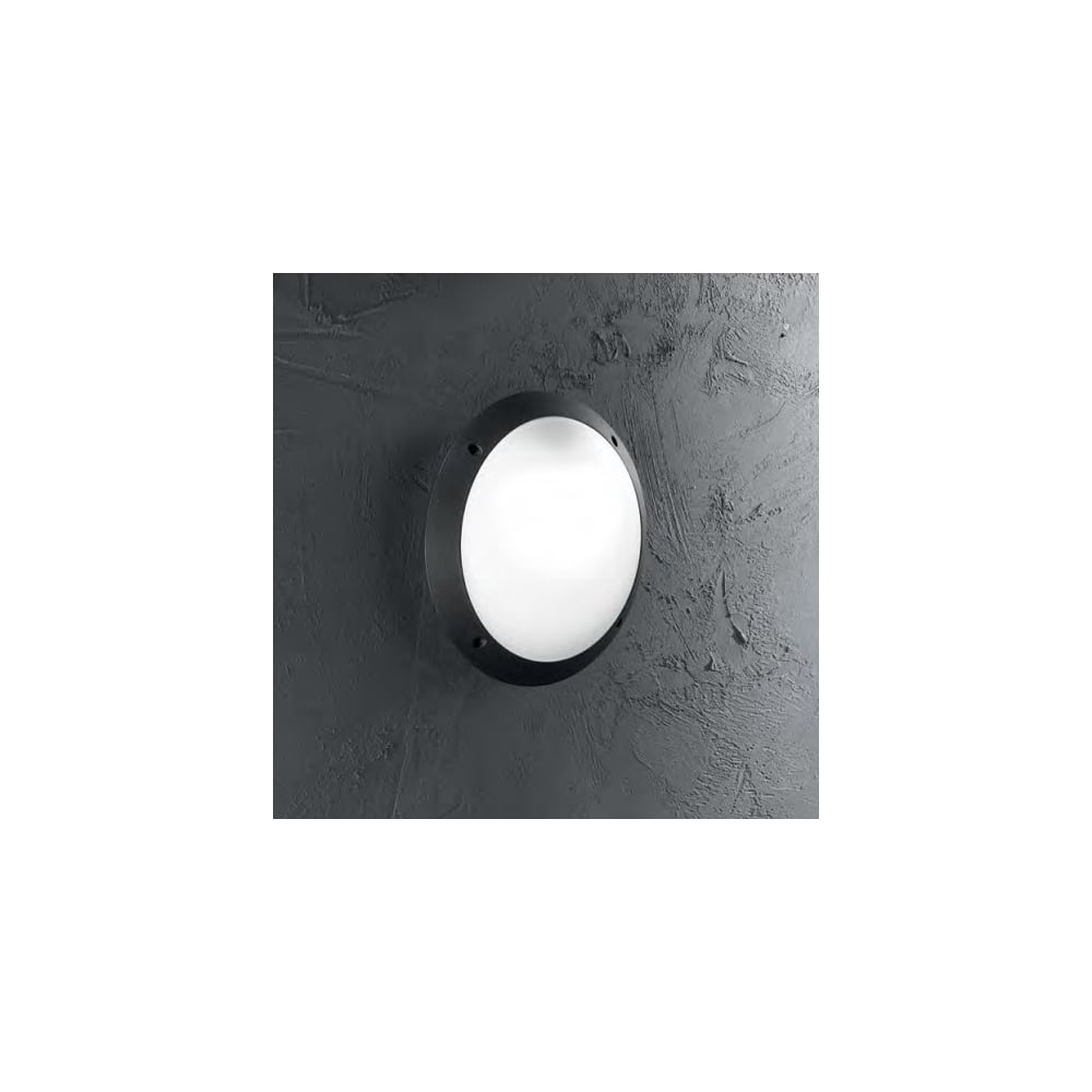 Lucia Round Black Outdoor 4-Screw Wall Light Fixture