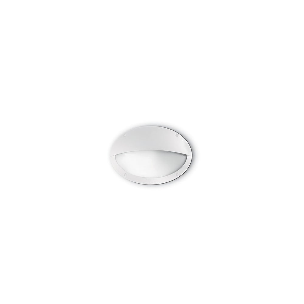 Maddi Oval White Outdoor Wall Light with Eyelid Design