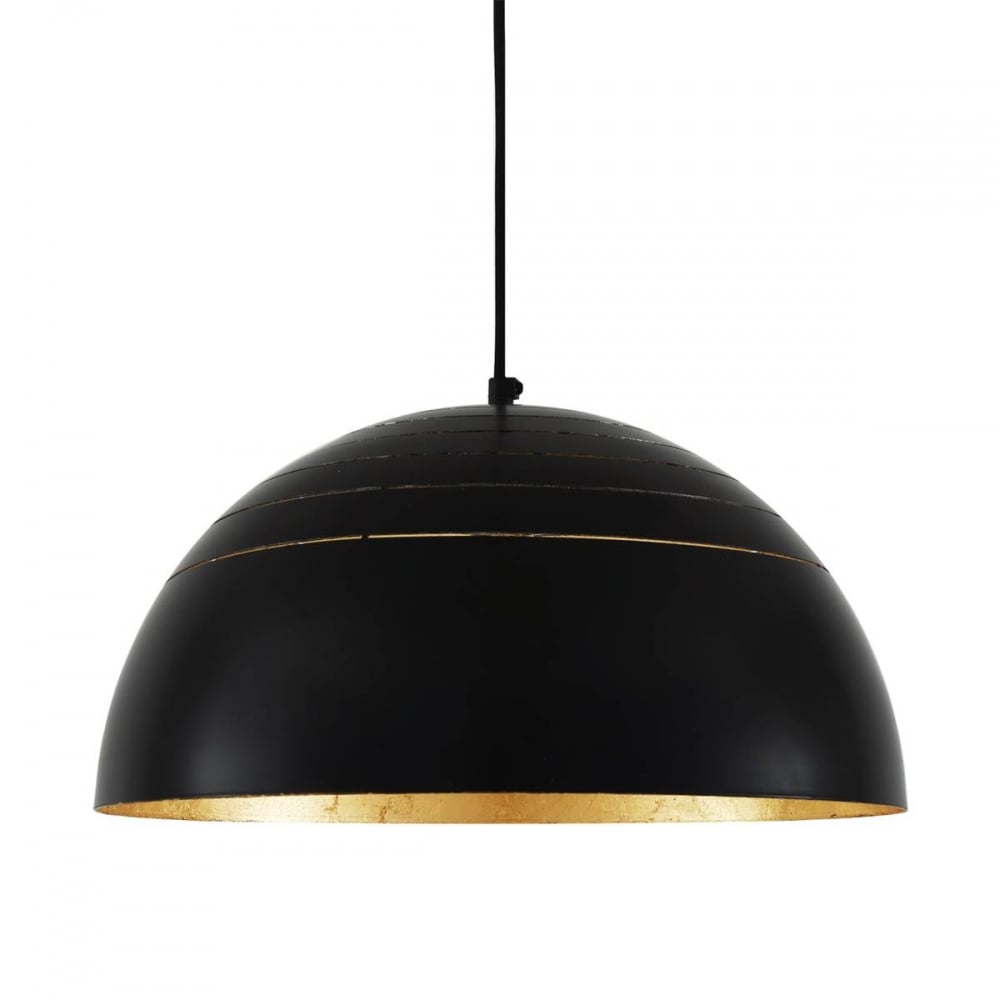 Midas Elegance: Black & Gold Leaf Pendant