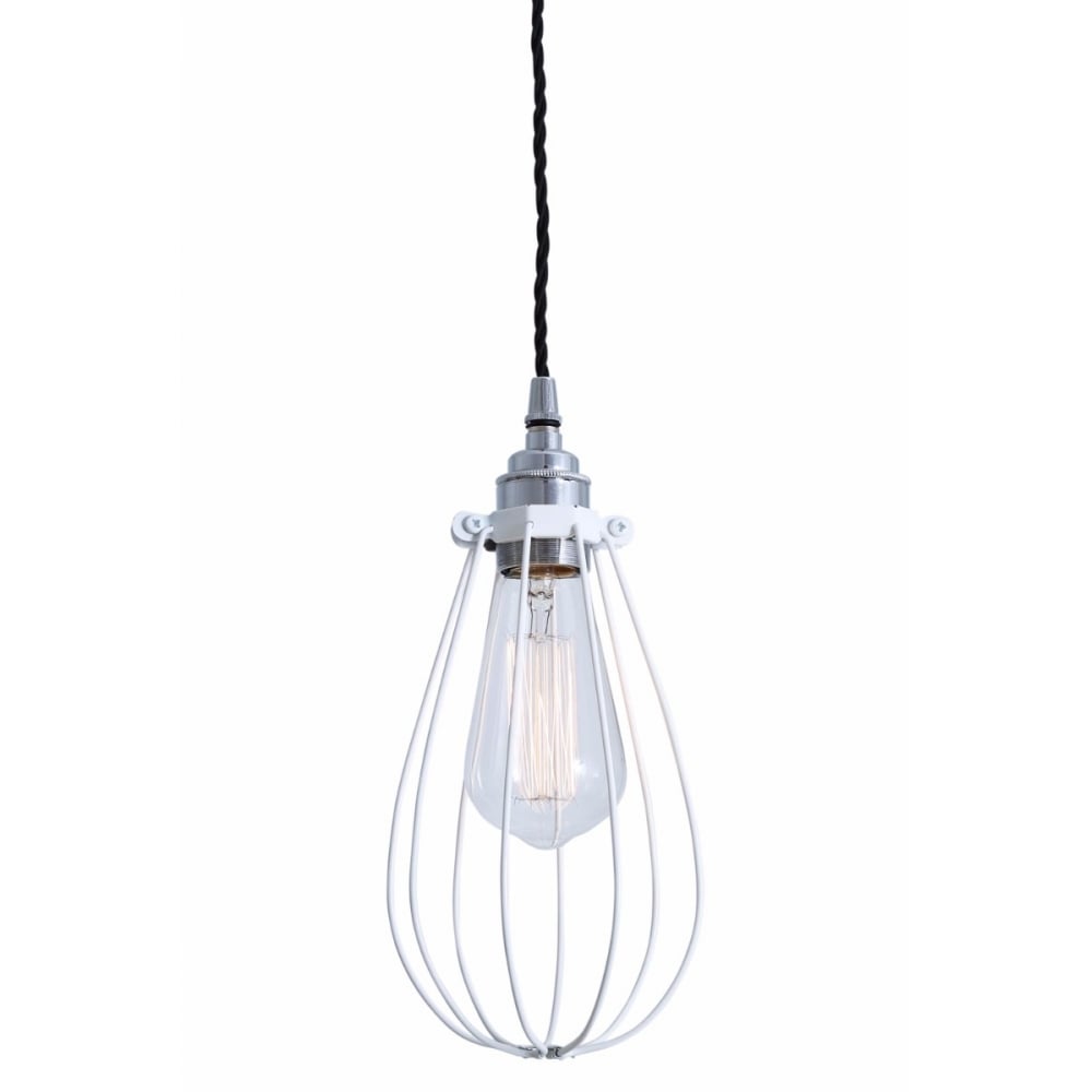 Vox Vintage Cage Pendant Light, Chrome and Black