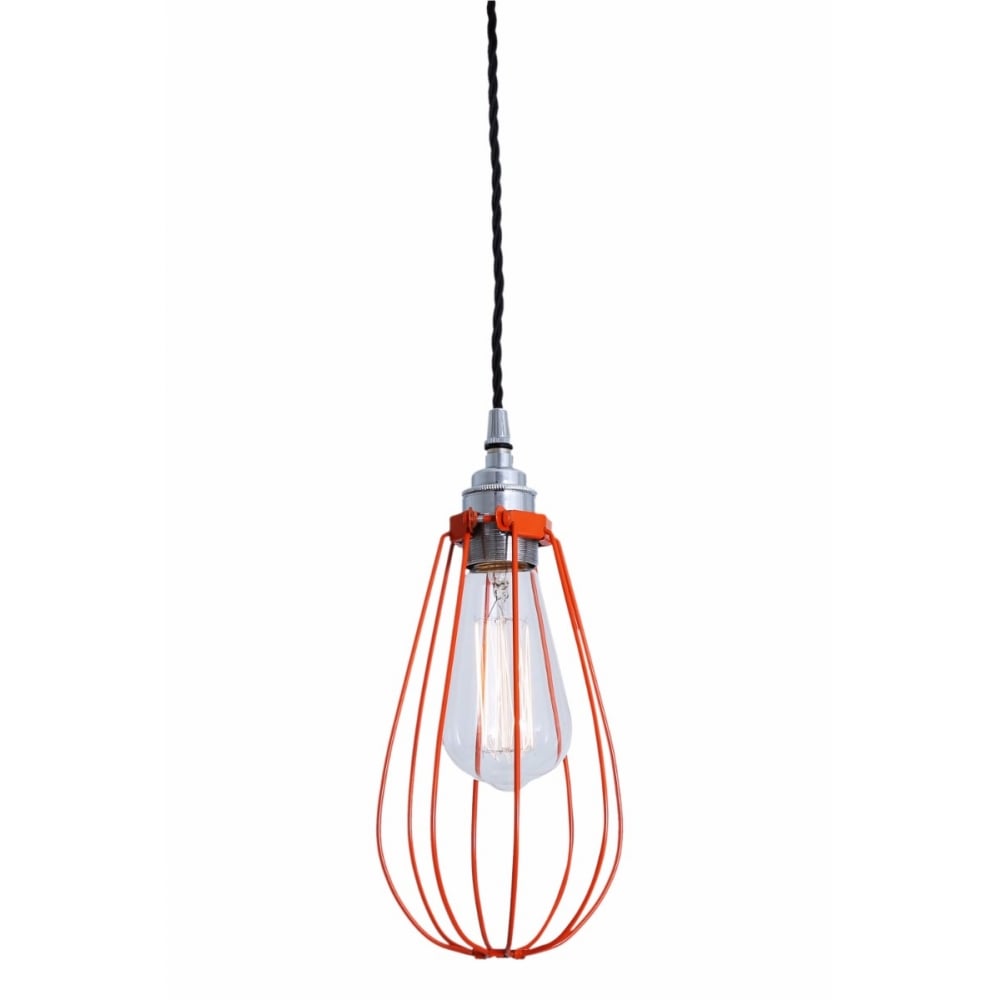 Vox Vintage Cage Pendant Light, Chrome and Black