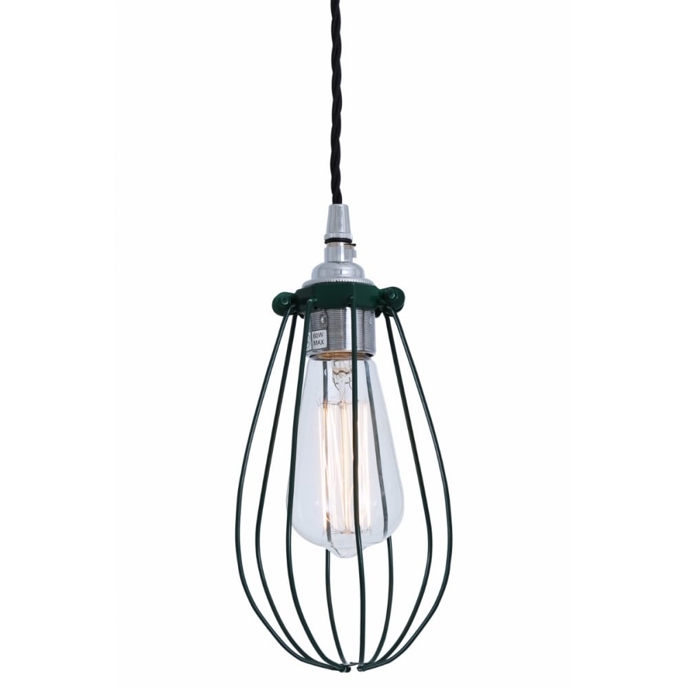 Vox Vintage Cage Pendant Light, Chrome and Black