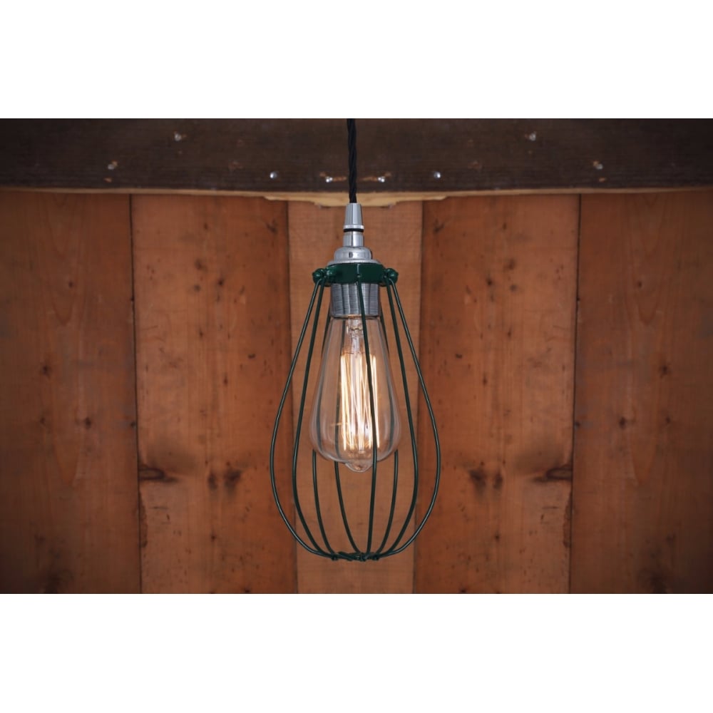 Vox Vintage Cage Pendant Light, Chrome and Black