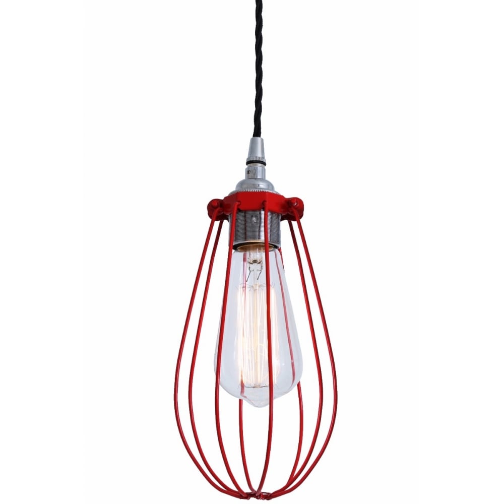 Vox Vintage Cage Pendant Light, Chrome and Black