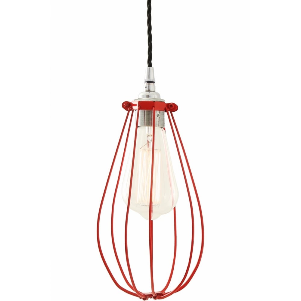Vox Vintage Cage Pendant Light, Chrome and Black