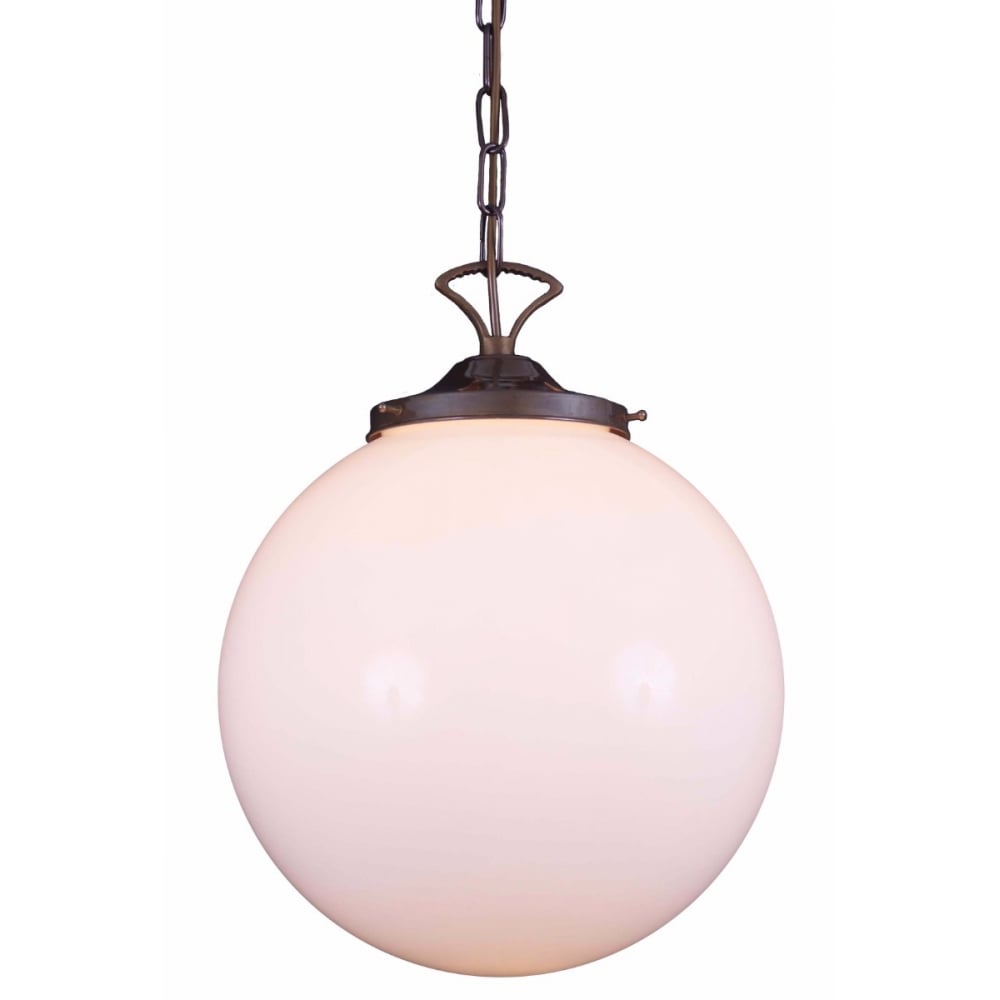 Yerevan Antique Brass Globe Pendant Light (350mm)