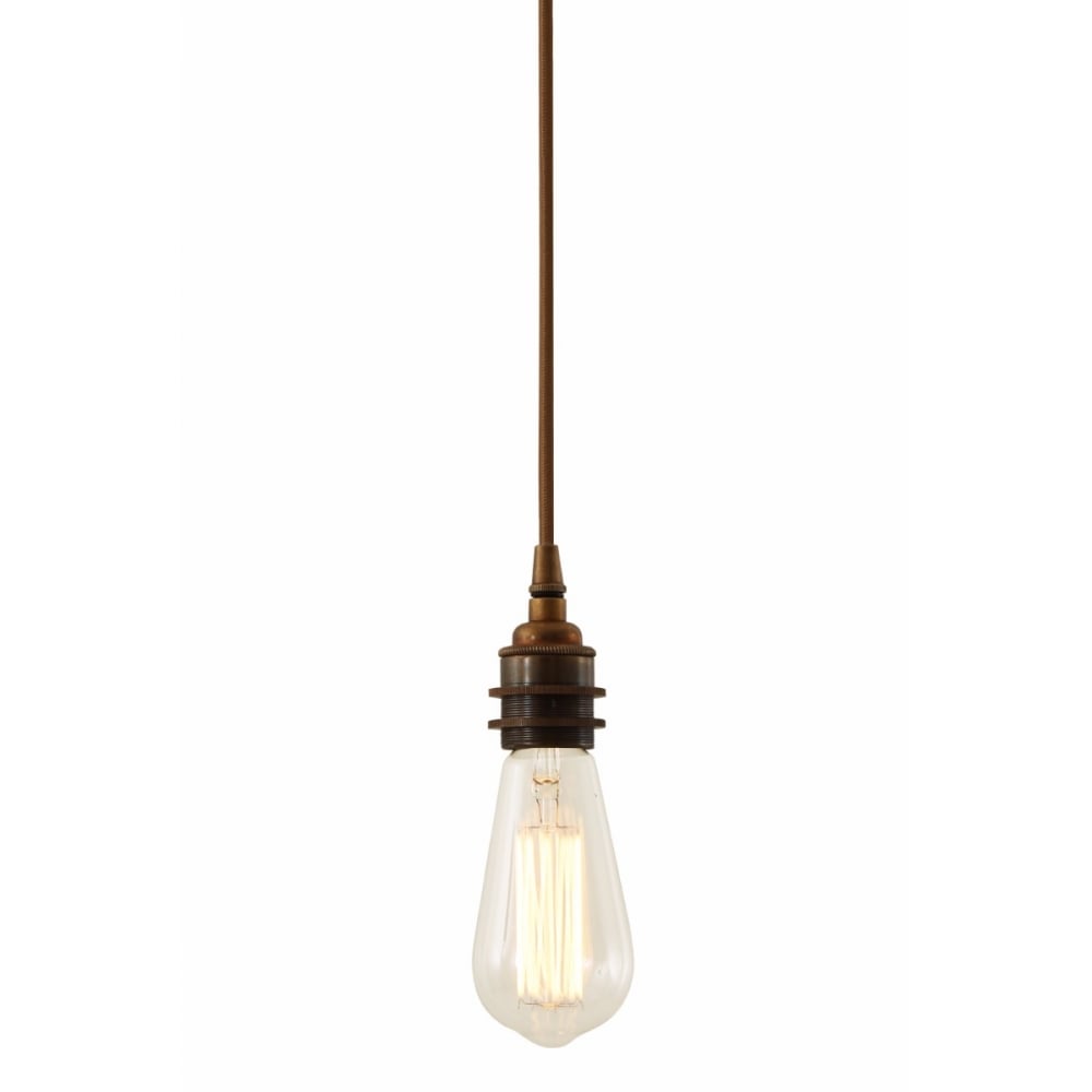 Dili Round Vintage Brass Suspended Pendant Light