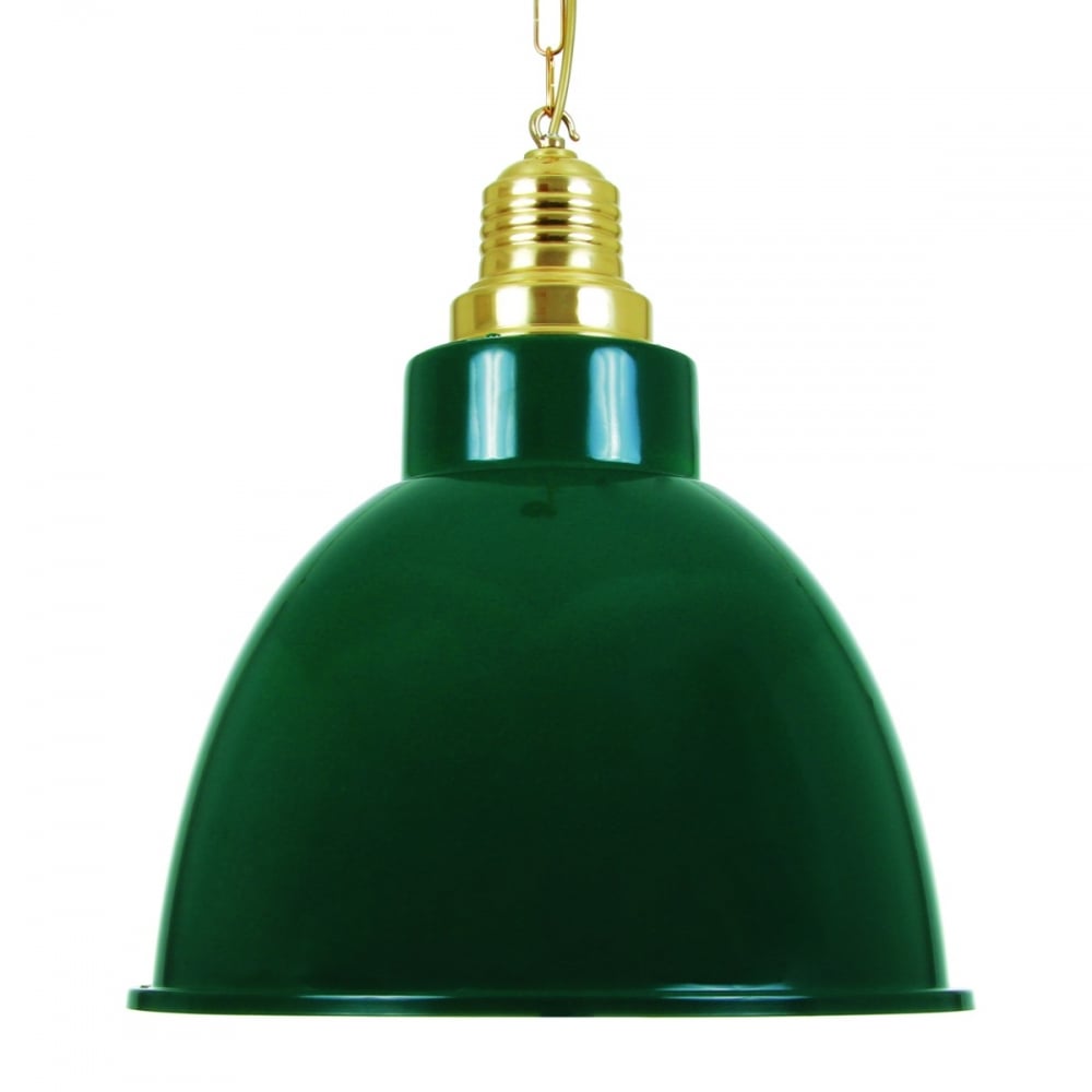 Rezador Industrial Elegance Pendant in Polished Brass with Black Shade
