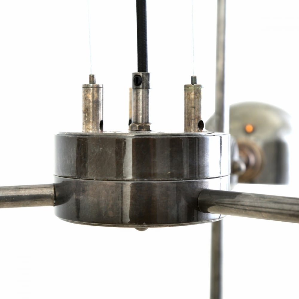 Retro Brass Comala Chandelier with Open Bowl Shades