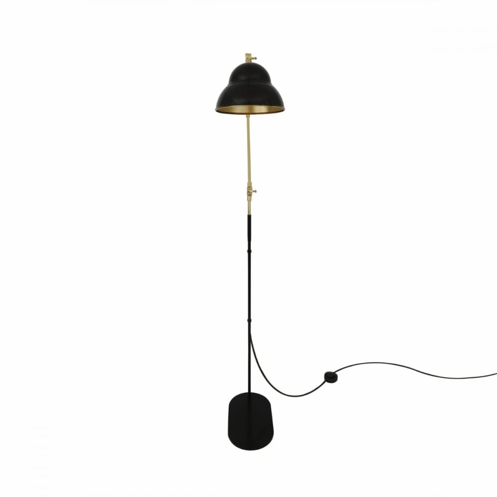 Sliema Elegant Floor Lamp in Polished Brass and Matte Black Finish