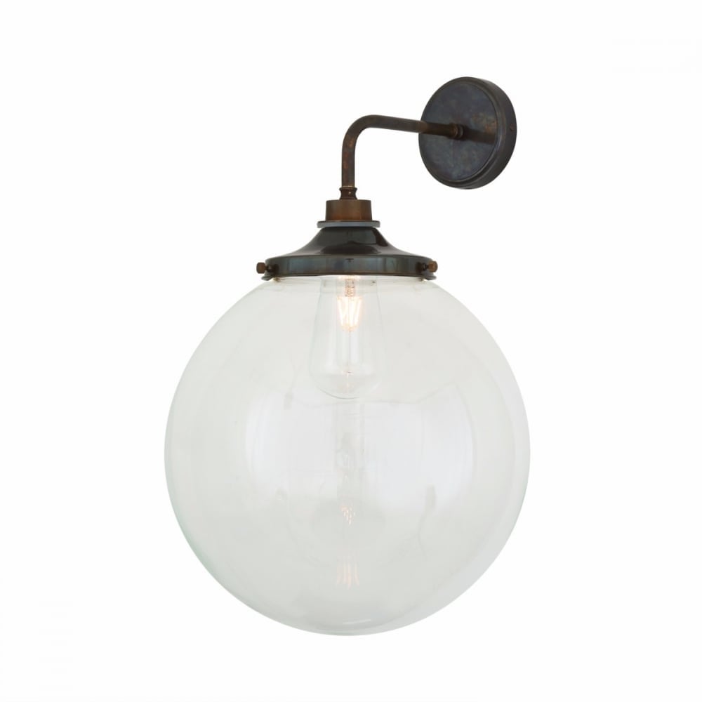 Vintage-Style Steel and Glass Globe Wall Sconce