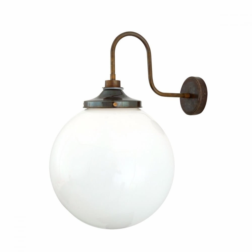 Vintage Steel and Glass Globe Wall Sconce