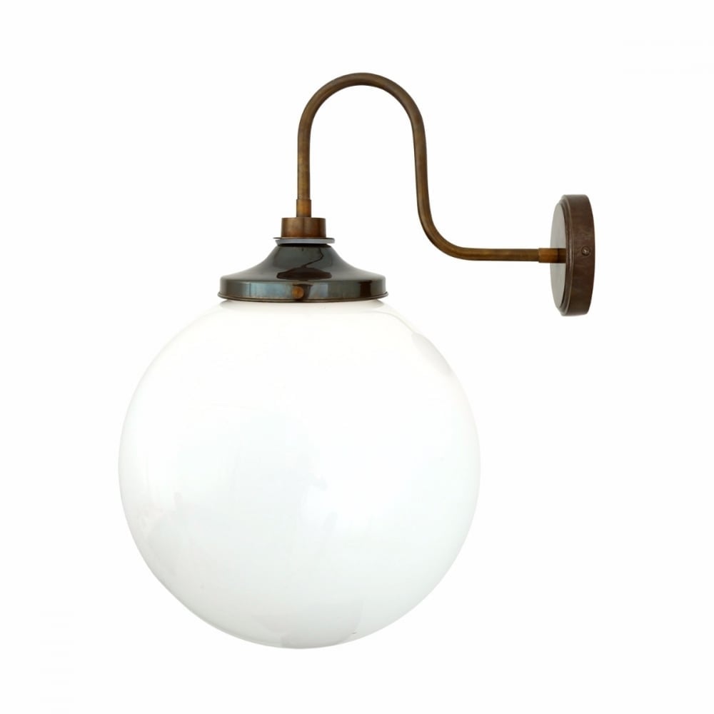 Vintage Steel and Glass Globe Wall Sconce