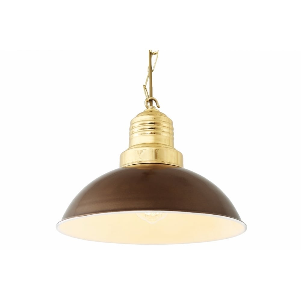 Abele Industrial Pendant Light with Black and Brass Finish