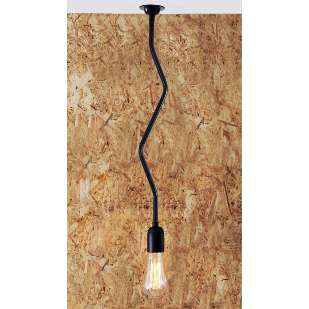 Powell B Elegant Black Minimalist Pendant Light with Brass Accents