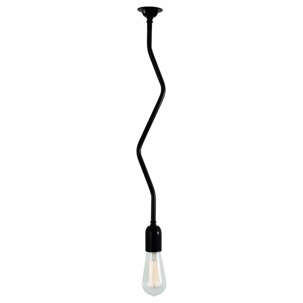 Powell B Elegant Black Minimalist Pendant Light with Brass Accents