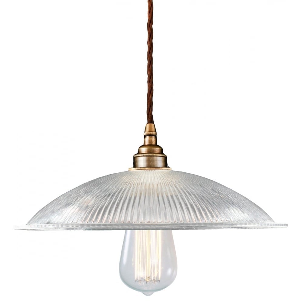 Calix Antique Brass Pendant Light with Clear Glass Shade