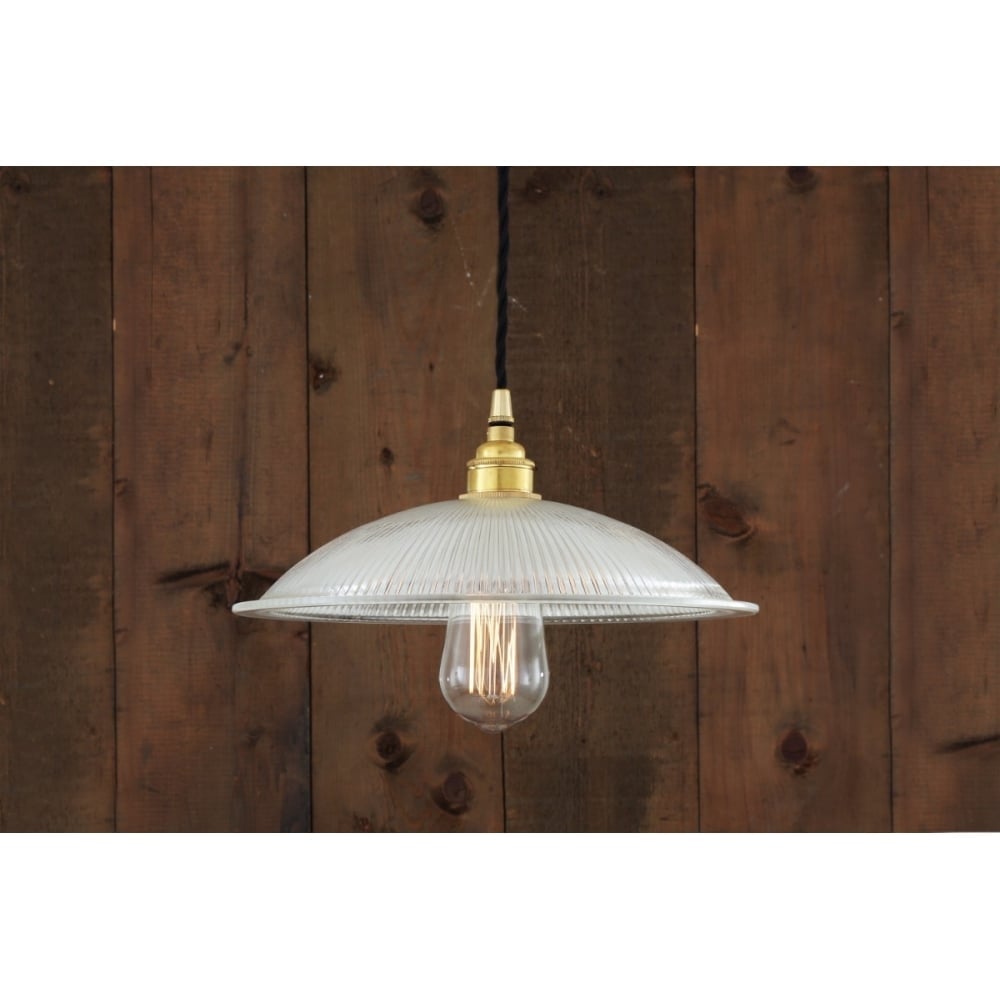 Calix Antique Brass Pendant Light with Clear Glass Shade