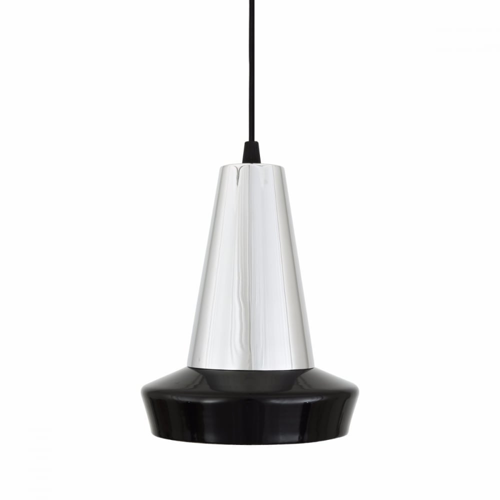 Malabo Matte Black and Chrome Modern Pendant Light