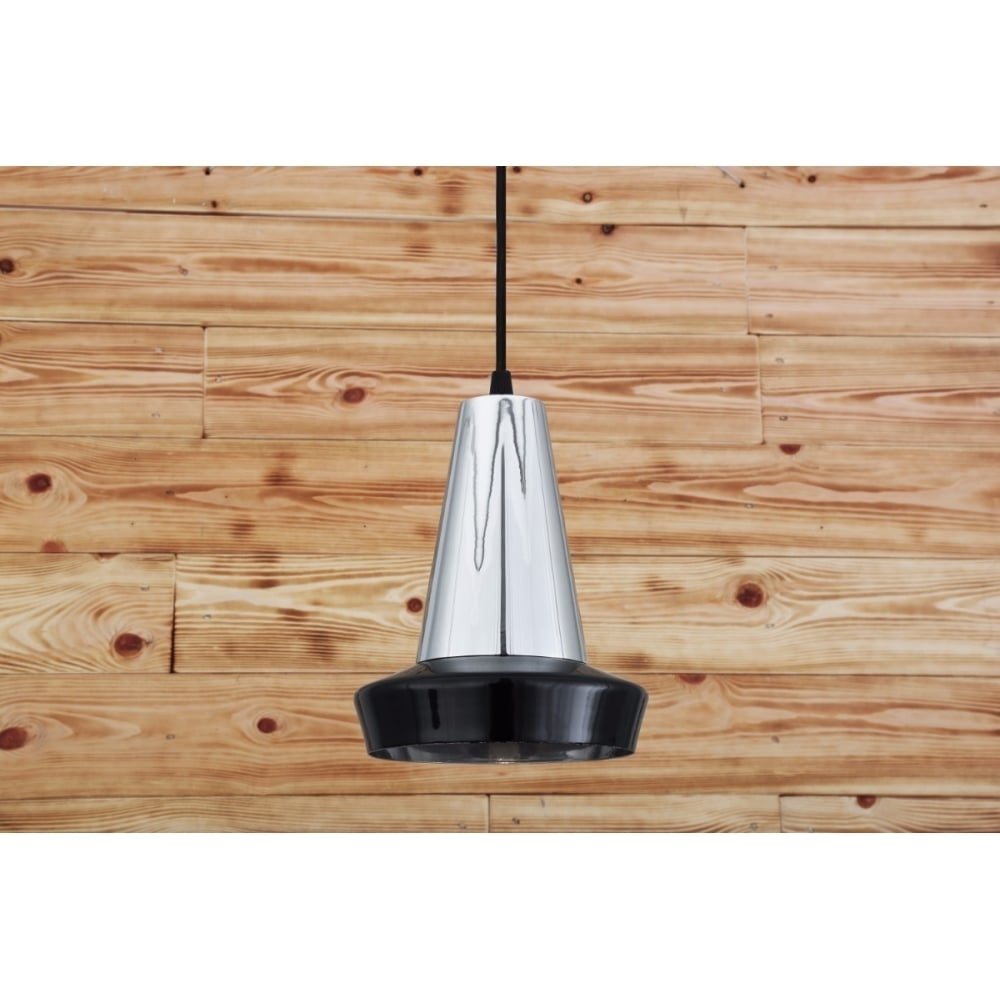 Malabo Matte Black and Chrome Modern Pendant Light