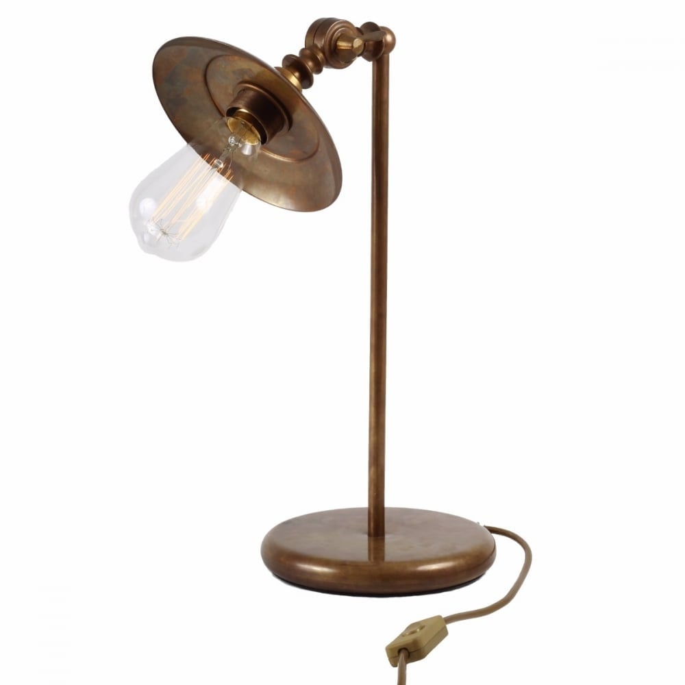 Industrial Brass Table Desk Lamp with Quirky Design Elements