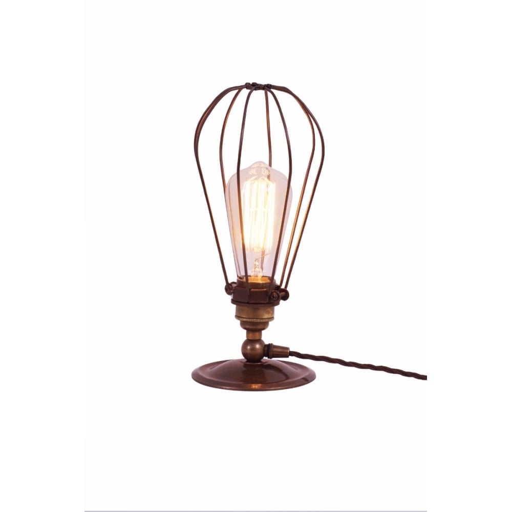 Vox Industrial Open Cage Table Lamp with Edison Bulb Design