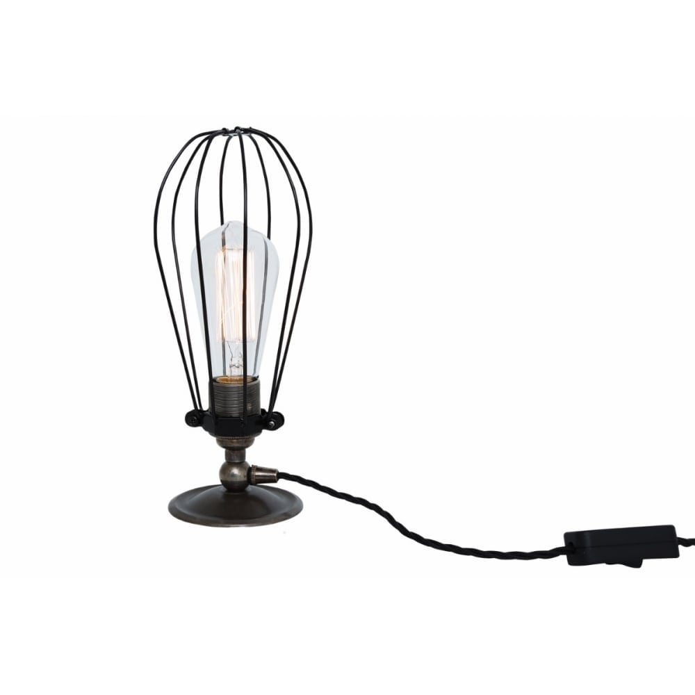Vox Industrial Open Cage Table Lamp with Edison Bulb Design