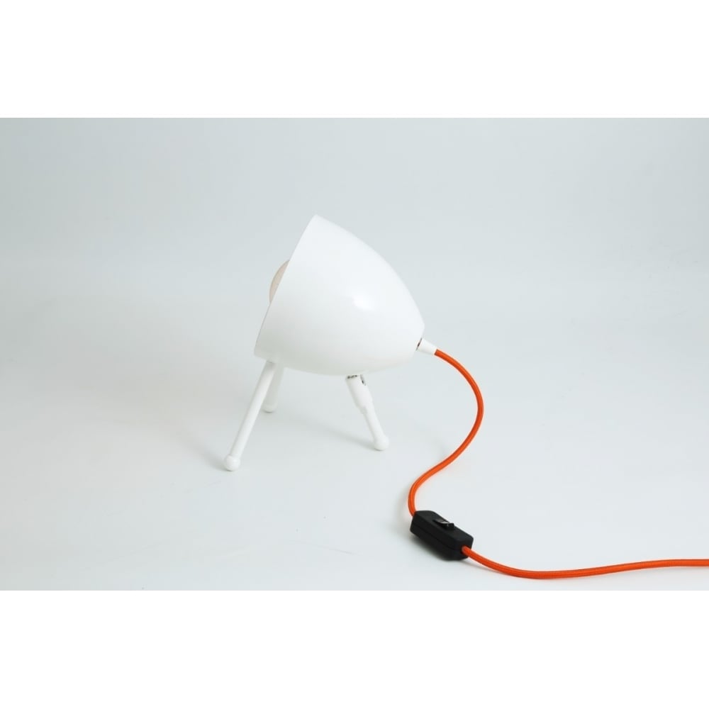 Buenos Aires Modern Open Bowl Table Lamp in White and Orange