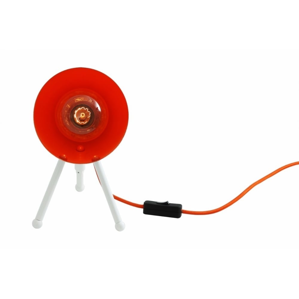 Buenos Aires Modern Open Bowl Table Lamp in White and Orange