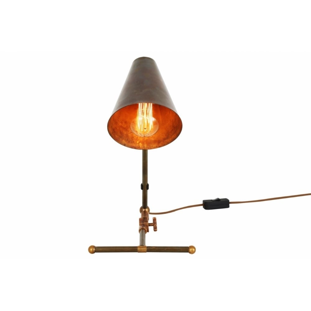Comoro Adjustable Industrial Brass Table Lamp