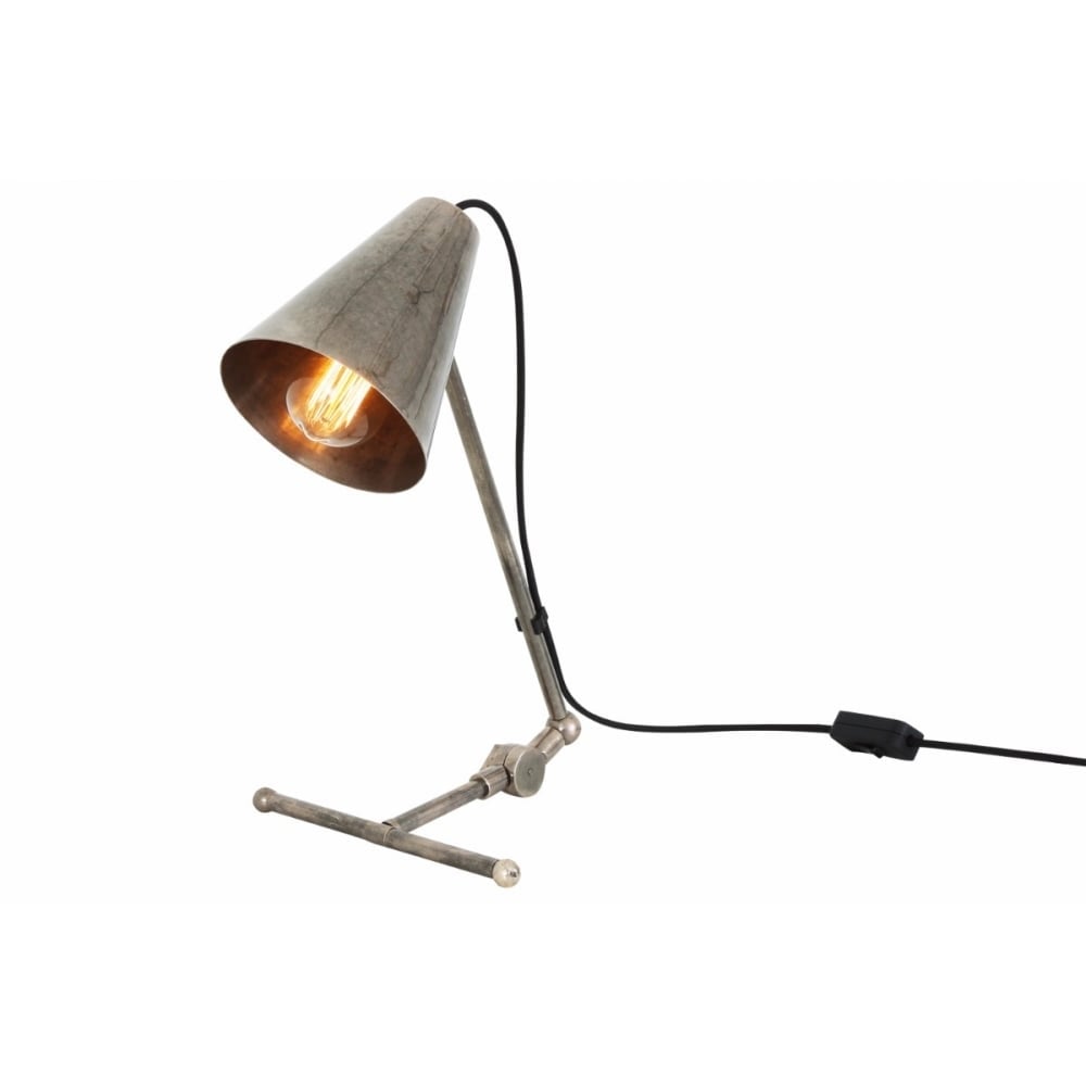 Comoro Adjustable Industrial Brass Table Lamp