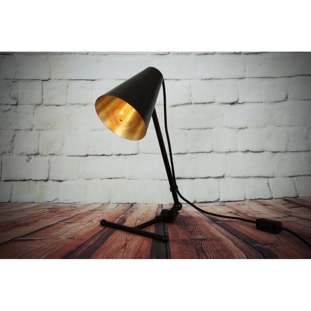 Sima Industrial Chic Matte Black Desk Lamp