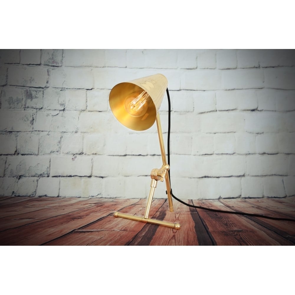 Moya Vintage Brass Adjustable Desk Lamp