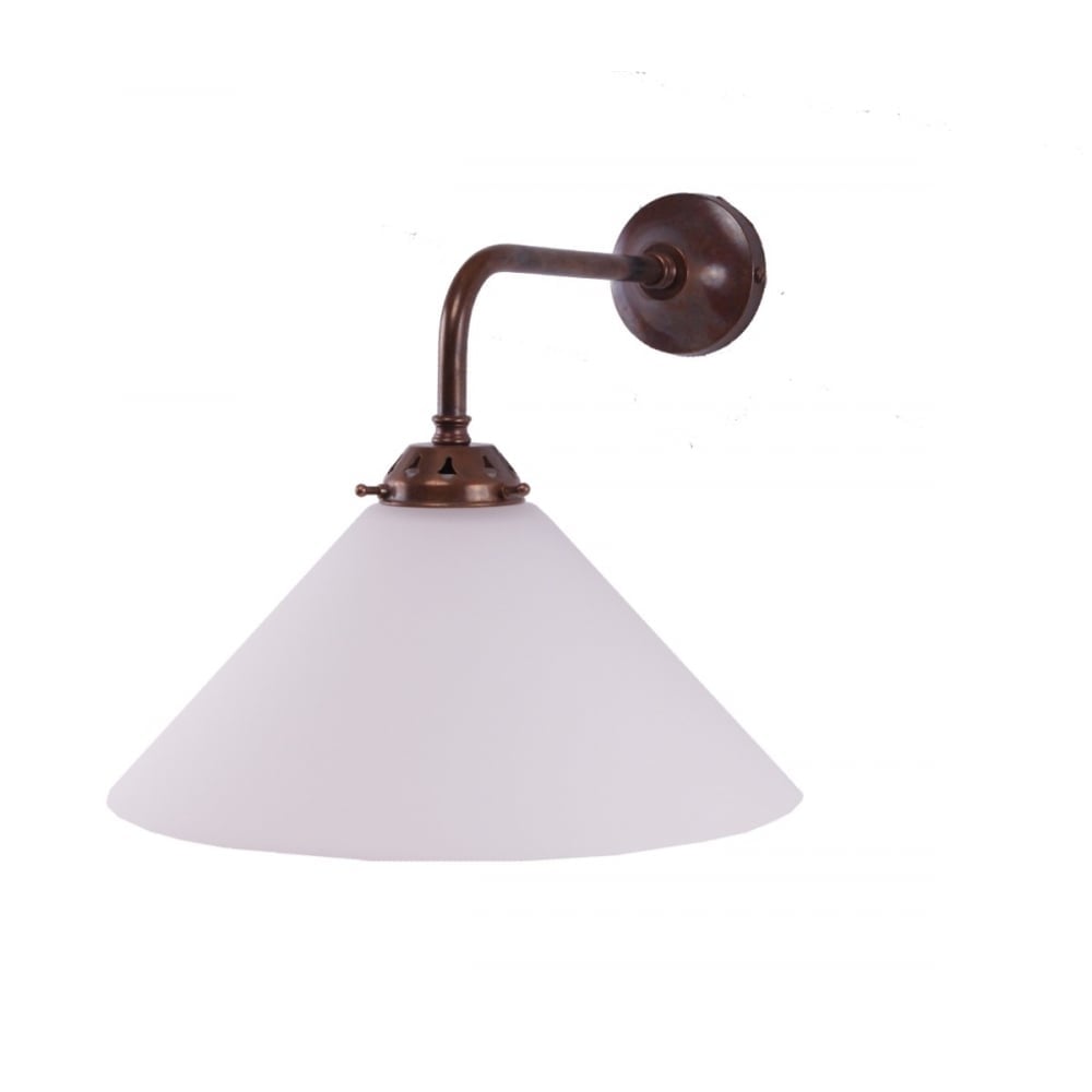 Elegant Brass Wall Light with Glass Coolie Shade