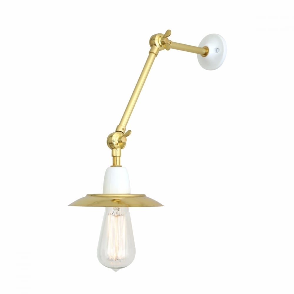 Vintage Brass Adjustable Fisherman's Wall Sconce Light