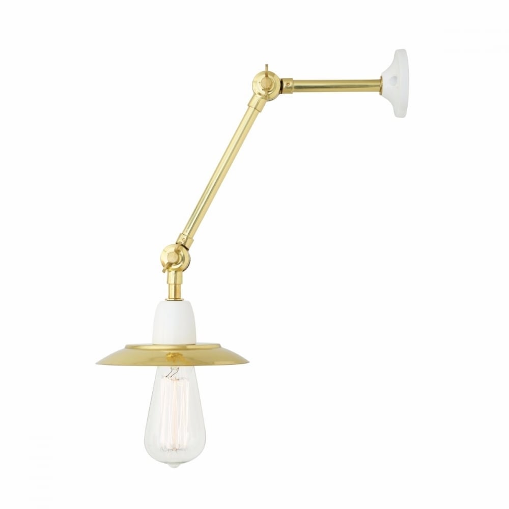 Vintage Brass Adjustable Fisherman's Wall Sconce Light