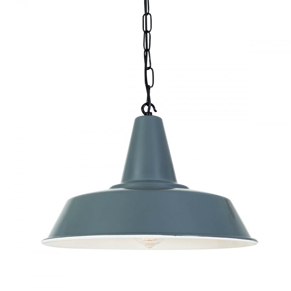 Nassau Vintage Industrial Pendant Light in Polished Aluminum