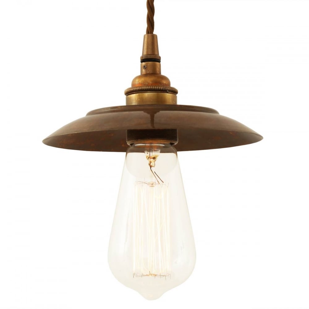 Antique Brass Industrial Reznor Pendant Light