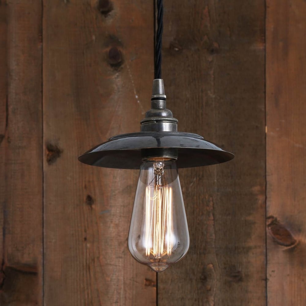 Antique Brass Industrial Reznor Pendant Light