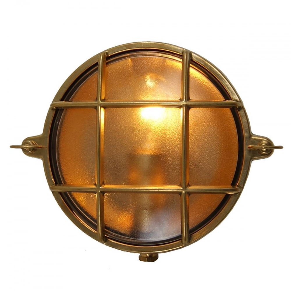 Ergo Nautical Antique Brass Bulkhead Lamp