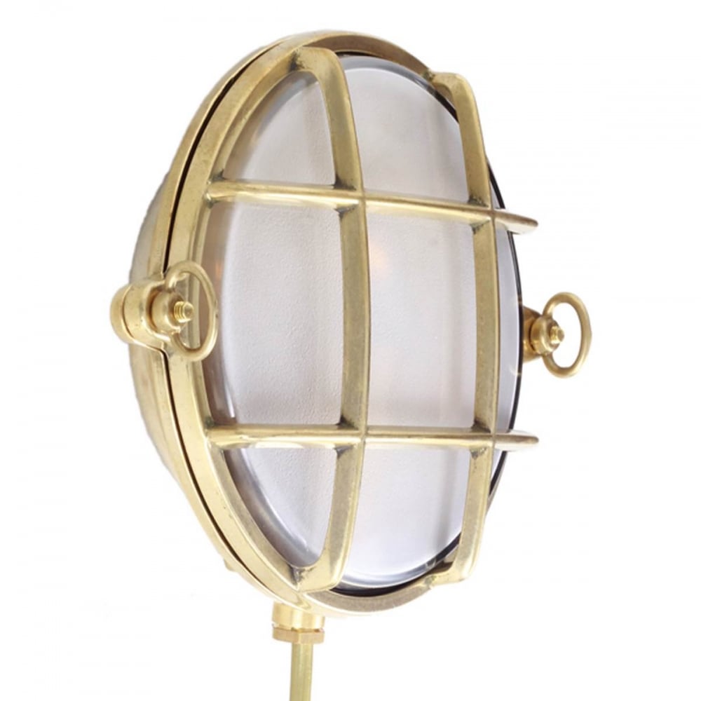 Ergo Nautical Antique Brass Bulkhead Lamp