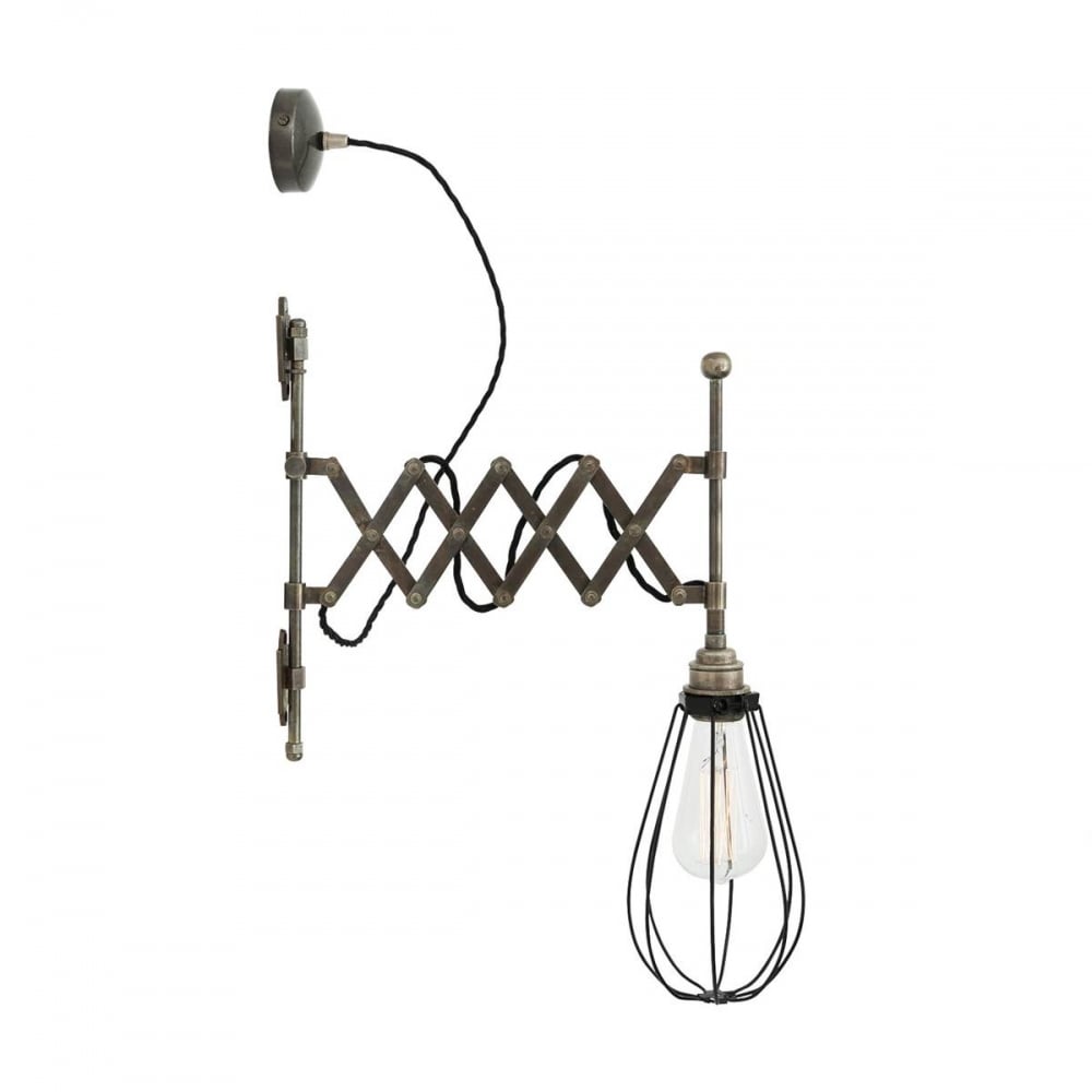 Antique Brass & Bronze Cage Wall Sconce