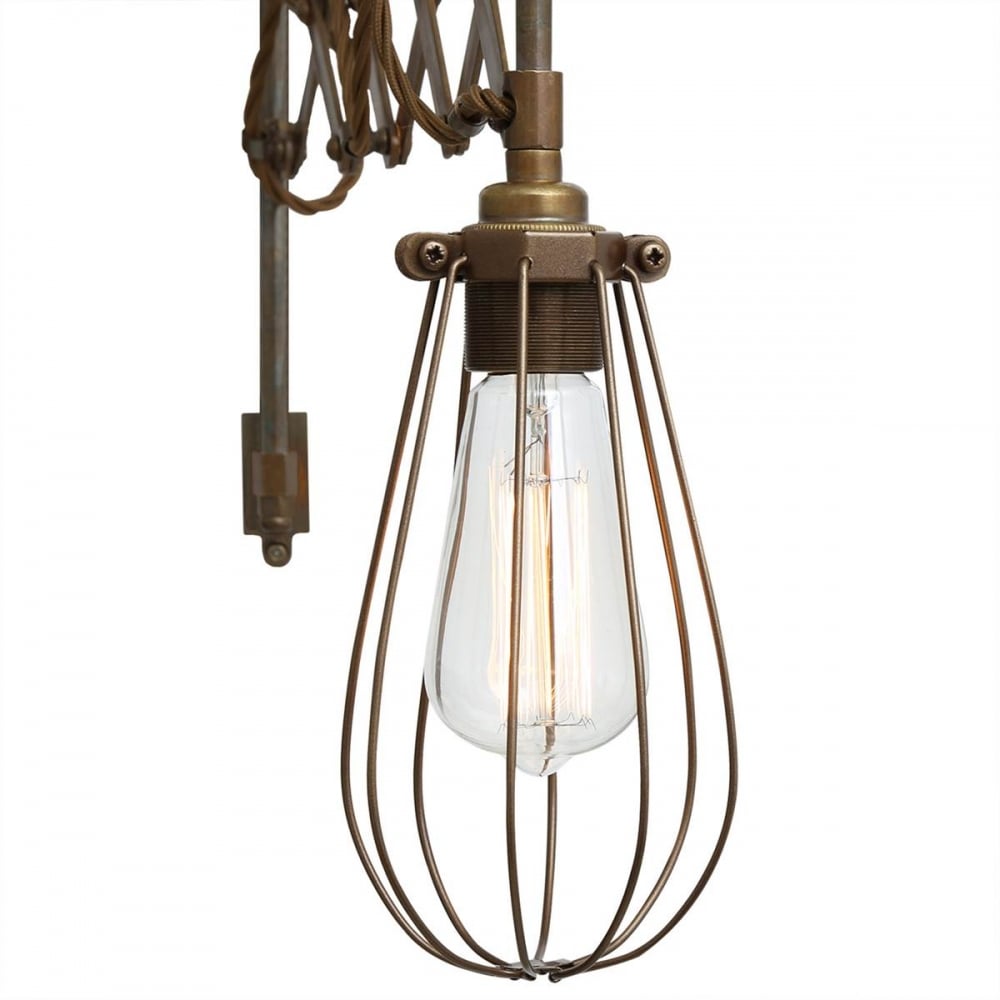 Antique Brass & Bronze Cage Wall Sconce