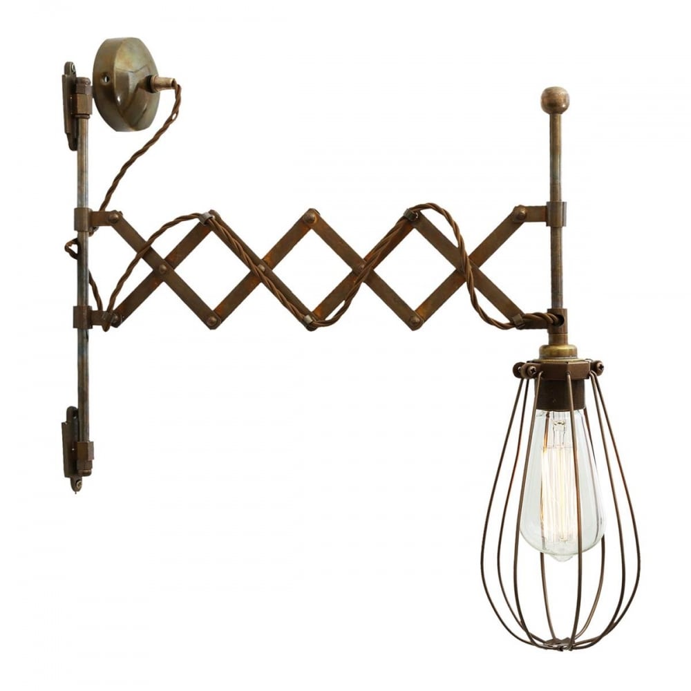 Antique Brass & Bronze Cage Wall Sconce