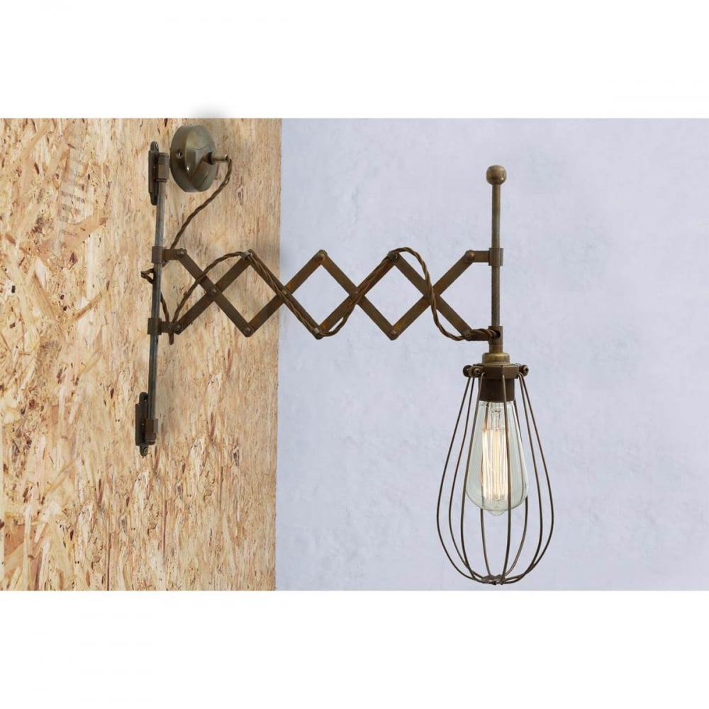Antique Brass & Bronze Cage Wall Sconce