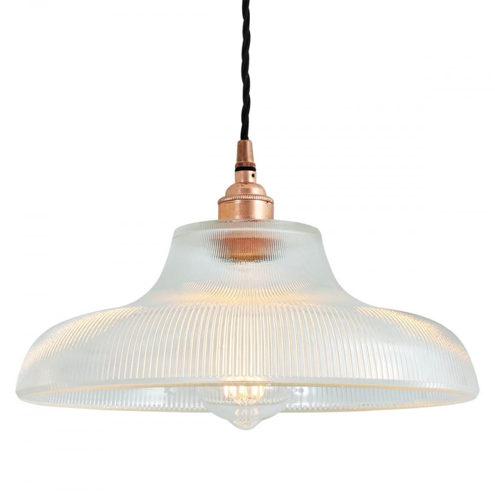 Antique Brass Railway Pendant Light - 32.5cm Mono Series