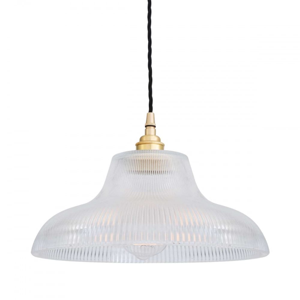 Antique Brass Railway Pendant Light - 32.5cm Mono Series